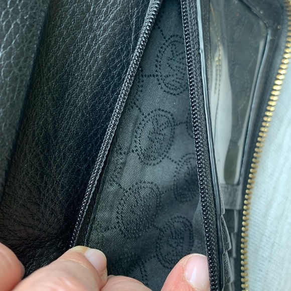 Michael Kors medium sized black zip around wallet with wrist strap - Picture 5 of 11